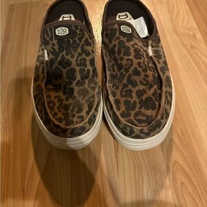 Hey Dude Men's Brown Leopard Slip-On Loafers
